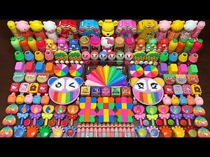 RELAXING WITH CLAY PIPING BAG AND CLAY & GLITTER | Mixing Random Things Into GLOSSY Slime #2169