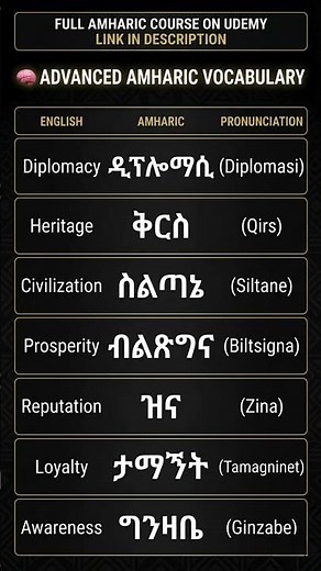 VOCABULARY #languagelearning #ethiopianstudytips #amharic #education #amhariclanguage