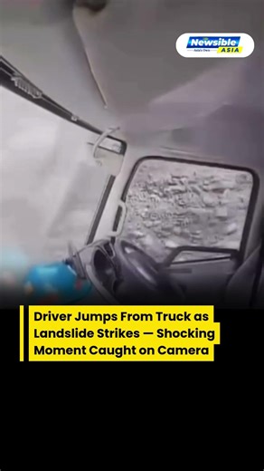 Truck Driver Escapes Seconds Before Landslide Hits | Viral West Java, Indonesia Disaster