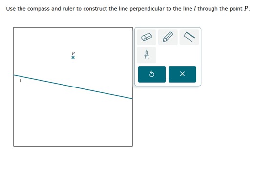 Use the compass and ruler to construct the line perpendicular t... | Filo