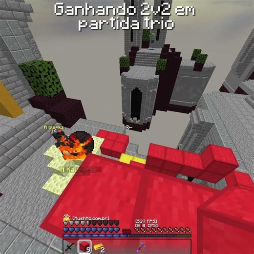 2v2 Trio Partida #minecraft #mushmc #bedwars