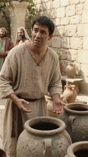 JESUS TURNS WATER INTO WINE