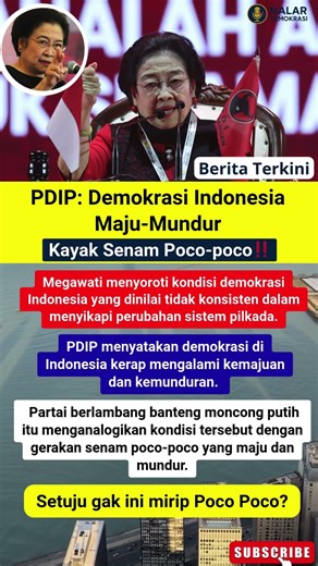 PDIP: Demokrasi Indonesia Maju-Mundur Kayak Senam Poco-poco‼️#viral #trending #fyp #shorts #pdip