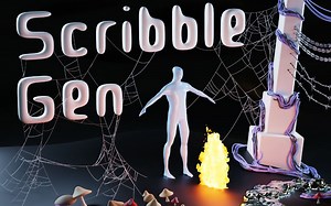 免费Blender自由绘制建模资产预设 Scribble Gen