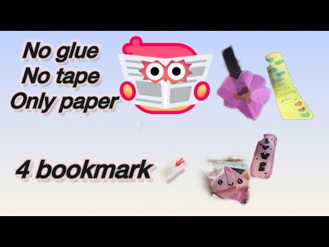4 EASY Origami Bookmarks 🔖 (NO Glue, NO Tape, ONLY Paper!) 