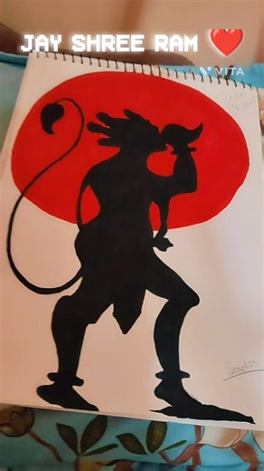 JAY SHREE RAM 🕉️ jay hanuman ji #tutorial#drawing#trending#art#shorts#hanuman#jayshreeram#savan