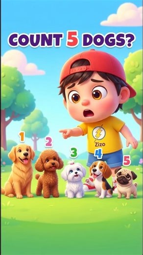 Can You Count the Dogs? 🐶 | Learn Numbers 1-5 Fast