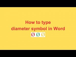 How to type diameter symbol in Word