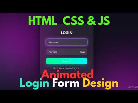 HTML CSS Login Form Design | CSS Animation Effects
