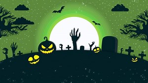 Download Halloween Background with tombstones and pumpkins for free