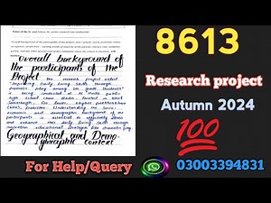 Research project 8613 AIOU || Full method of writing research project 8613