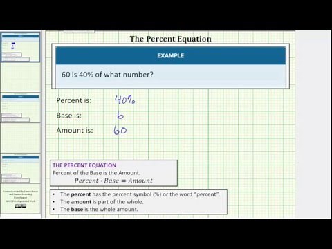 Use a Percent Equation to Solve for a Base or Whole Amount