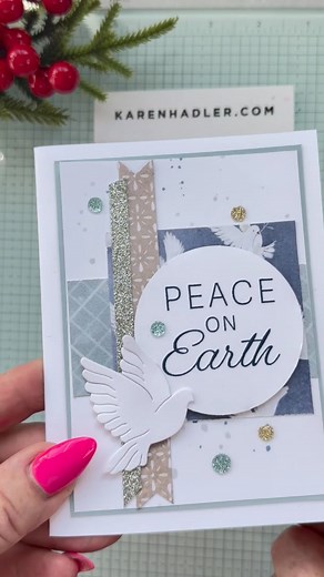 9.3K views · 192 reactions | Using different papers this time in the same way can create a different look in softer colours. #useyourscraps #scraps #cardmaking #peaceonearth #peacefulgarden #stampinup | Karen Hadler Stampin Up Independent Demonstrator | Facebook