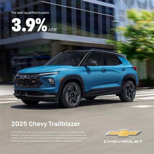 Step up to the small SUV that goes big on style and substance with great offers on the 2025 Chevy Trailblazer. | Chevrolet