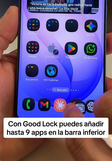 ¿Tu Galaxy solo muestra 5 apps en favoritos? 👀 Con Good Lock puedes añadir hasta 9 apps en la barra inferior. Te enseño cómo hacerlo en segundos. #Samsung #GalaxyTips #GoodLock #OneUI #SamsungGalaxy