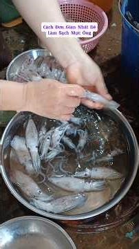 cách làm sạch mực ống đơn giản nhất là đây.#shorts