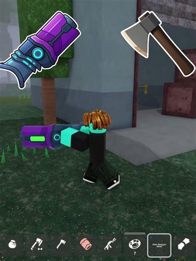 Alien Mk67 👽 VS Admin Axe 🪓 #roblox #99nights #update #new #base #alien #shotgun #test #mk67