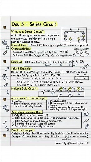 ⚡ Day 5 – Series Circuit | Basic Electrical Engineering #education #electrical