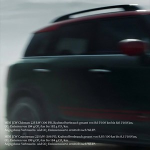 Entdecken Sie jetzt den neuen MINI John Cooper Works Clubman und den neuen MINI John Cooper Works Countryman. MINI JCW Clubman: 225 kW (306 PS), Kraftstoffverbrauch gesamt von 8,6 l/100 km bis 8,0 l/100 km, CO2-Emission von 194 g CO2/km bis 182 g CO2/km. MINI JCW Countryman: 225 kW (306 PS), Kraftstoffverbrauch gesamt von 8,8 l/100 km bis 8,1 l/100 km, CO2-Emission von 199 g CO2/km bis 184 g CO2/km. Angegebene Verbrauchs- und CO2-Emissionswerte ermittelt nach WLTP. | MINI