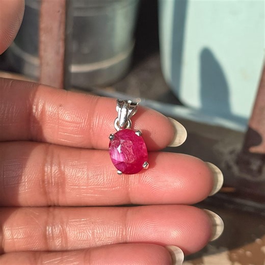 Handmade 925 Sterling Silver Pink Ruby Pendant - Statement Jewelry - Etsy