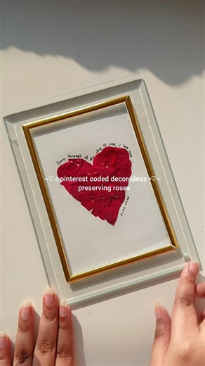 Aesthetic Rose Frame DIY 🌸 Pressed Flower Art for Room Decor #shorts #aestheticart #art #diy #frame