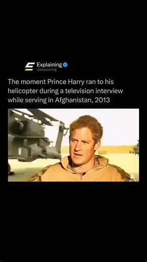 🎥 In 2013, while deployed in Afghanistan, Prince Harry sat down for a TV interview — but the minute an alarm blared, he ripped off his mic and sprinted toward his AH-64 Apache helicopter, joining his fellow gunners mid-mission. 🚁🔔 | Royal Family 32
