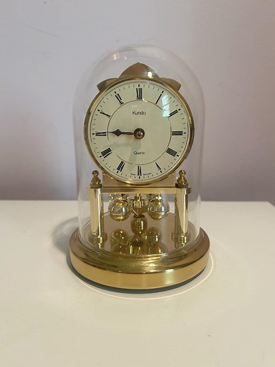 Vintage West German Kundo Anniversary Clock Glass Dome - Etsy