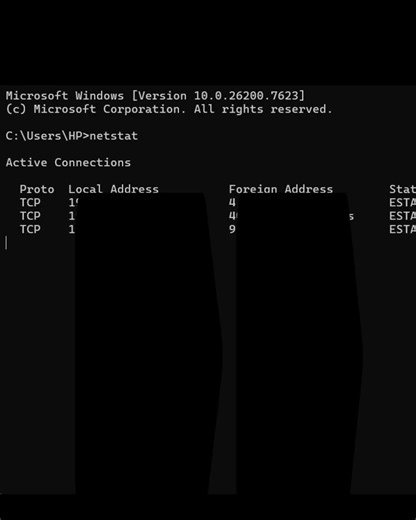 See Active Network Connections Using CMD! 😱 #Shorts