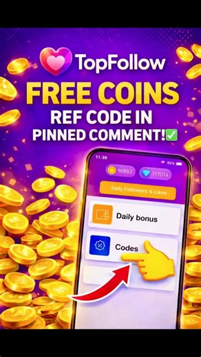 18 December top follow promocode | free 1000 coins | Topfollow Update
