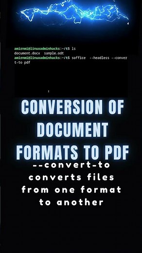 Converting Documents to PDF Using LibreOffice Command #linux #linuxcommands #linuxskills #bash