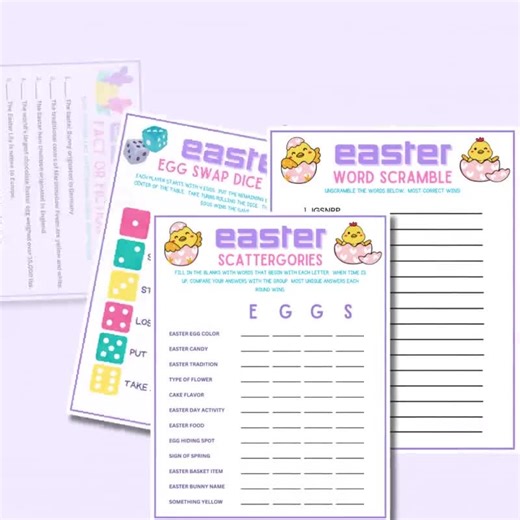 Easter Games Bundle: Family Bingo, Trivia, Pictionary (printable) - Etsy