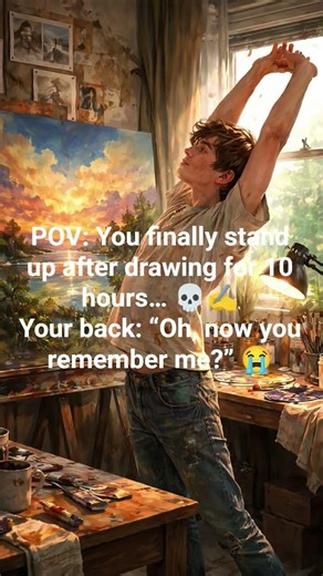 POV: You stand up after drawing for 10 hours 💀✍️ #shorts #drawing