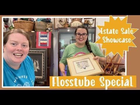 Flosstube Special ❤️ Estate Sale Walkthrough and Fully Finished Cross Stitch Purchase Parade