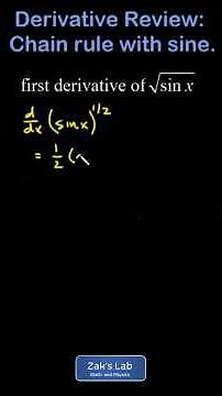 Sine and square root chain rule derivative sqrt(sin(x)). #shorts