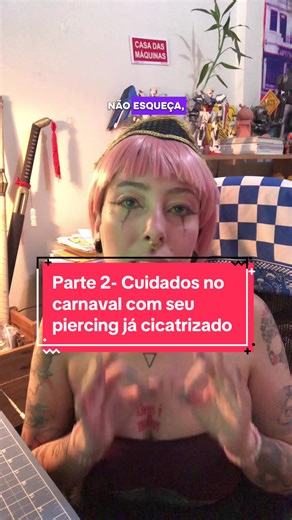 Parte 2- cuidados no carnaval com seu piercing, já cicatrizado! Para quem ama a folia, eu pararei diquinhas pra você aproveitar sem se preocupar com seu piercing. Me conta se você tem alguma história de carnaval que envolva piercing! Eu quero msm saber! Acho que a melhor dica é hidrate-se e divirta-se! #dicasparaocarnaval #piercingsecarnaval #carnavaltiktok #parte2 #cuidadocomseupiercing Agenda aberta em sp no @Torttto