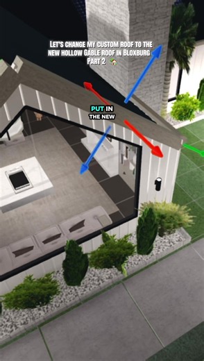 Let’s change my custom roof to the new hollow Gable roof in Bloxburg Part 2🏡 #fyp #Bloxburg #BloxburgUpdate #Roblox #foryoupage
