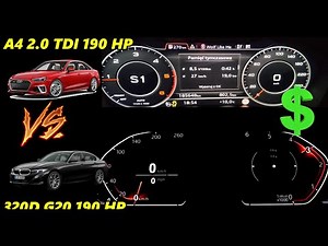 Audi A4 2.0 TDI B9 (190 HP) vs BMW 320d G20 (190 HP) DRAG RACE 0 - 200 | 100 - 200 KM/H