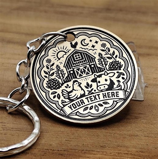 Personalizable Stardew Valley Inspired Solid Brass Keychain With Ring (30mm) - Etsy