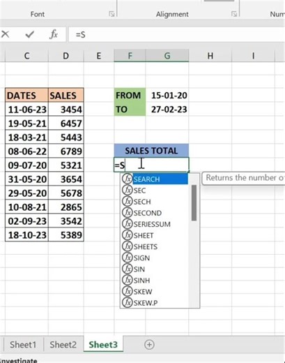 Find Sales Total Between Two Dates In Excel 🔥 | Excel SUMIFS Function 💯 #shorts #exceltips #Lazzy