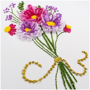 How to embroider a flower bouquet using the Turkey-Work stitch | MetDaan Tips