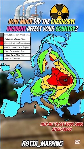Chernobyl incident in Europe. #Map#Mapping#Mapper#geography#History#europe#Chernobyl#Shorts#Fyp