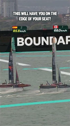 There's no personal space when racing at these speeds 🙂‍↔️ #SailGP #sailing #racing