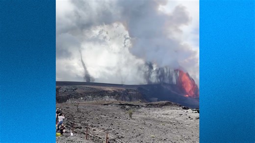 An ash "tornado" formed next to Hawaii's Kilauea volcano as it erupted for five hours. | USA TODAY