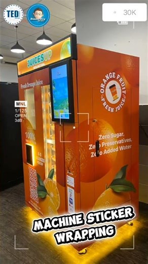 Vending machine sticker wrapping in Selangor / KL —from printing to onsite installation.