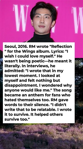 RM Wrote "Reflection" About Hating Himself and It Became an Anthem for Self-Loathing Fans