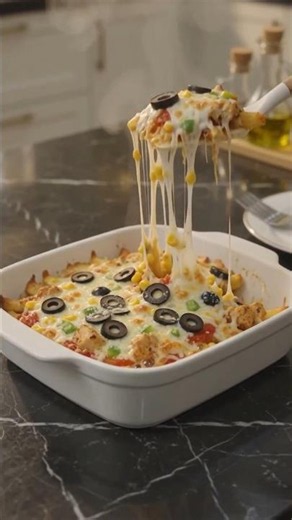 Stop Scrolling! The Cheesiest Chicken Corn Pizza Fries Ever! 🤤🍕🍟 #shorts