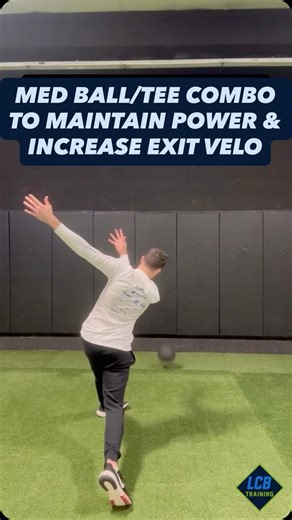 Coach Broc on Instagram: "Med ball/tee combo drill to help your maintain power in our hip and transfer it directly to the ball. 1️⃣ Hover drill — load up your back hip and simply let your front foot hover in front of your body. Slowly start your load and movement to the ball holding the power in your back while in posture. Once that front hits, fire your hips and transfer the power to the baseball 2️⃣ Hover with a pause — same load and idea as the hover drill; but now we land and pause at the bo