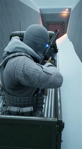 Military Op: Clockwork Automaton with a tactical revolver carbine with rail system in a bunker-lin