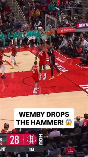 NBA | @wemby powers for the MONSTROUS baseline slam! 💥 SAS/HOU • AWS NBA Rivals Week • NBC & Peacock • | Instagram