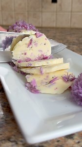 Chive blossom butter is versatile and flavorful and can be used in many dishes. It’s great on bagels, English muffins and any other breads, crackers, eggs, baked or mashed potatoes, pasta, vegetables, meats, and fish. I used 6 tablespoons of chive florets and didn’t add the chopped chives. The butter was unsalted so I added ¼ teaspoon of sea salt. Chive Blossom Butter (Compound Butter) 1 cup unsalted or salted softened butter at room temperature3 T. chopped chives3 T. chive florets-separatedPinc